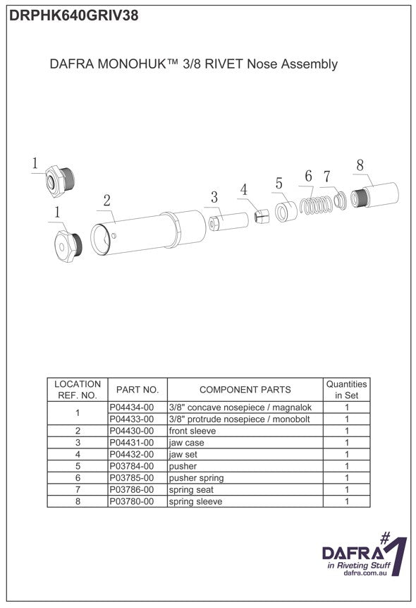 HK640G-12SR - MONOHUK 3/8" STRUCTURAL RIVET NOSE