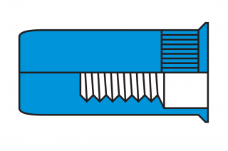 RIVNUT CLOSED END STEEL SPLINED STEEL  RNFFSSECE & RNLFSSECE