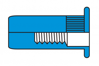 RIVNUT CLOSED END STEEL SPLINED STEEL  RNFFSSECE & RNLFSSECE