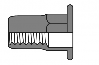 RIVNUT LARGE AND FLUSH HALF HEX STAINLESS  RNFFSTH & RNLFSTH