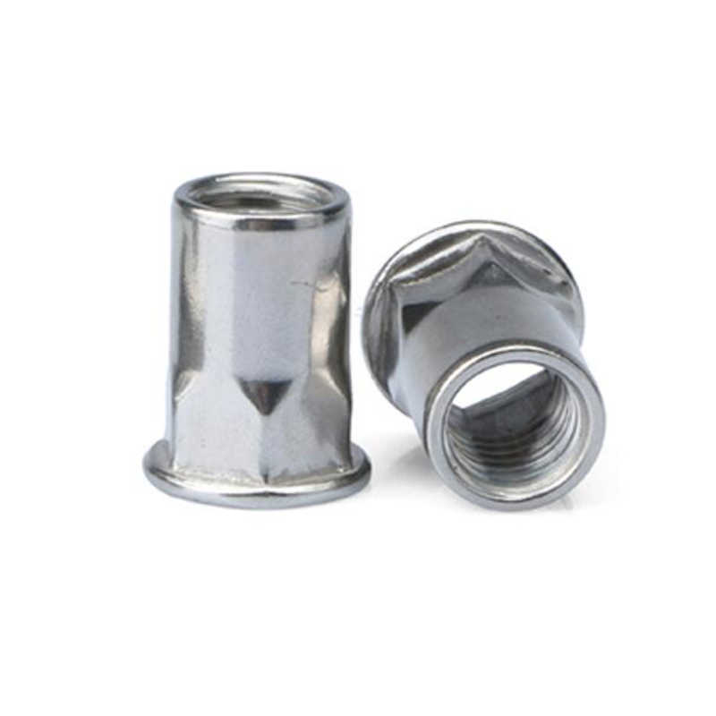 RIVNUT LARGE AND FLUSH HALF HEX STAINLESS  RNFFSTH & RNLFSTH