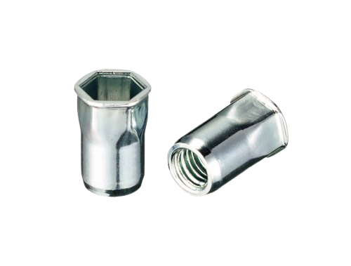 RIVNUT LARGE AND FLUSH HALF HEX STAINLESS  RNFFSTH & RNLFSTH