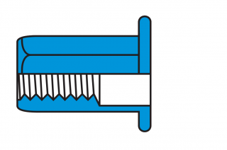 RIVNUT LARGE AND FLUSH FULL BODY HEX STEEL  RNFFSFBH  & RNLFSFBH
