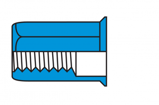 RIVNUT LARGE AND FLUSH FULL BODY HEX STEEL  RNFFSFBH  & RNLFSFBH